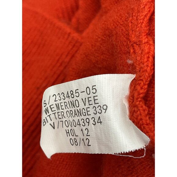 Banana Republic Womens V-Neck Sweater Extra Fine Merino Wool Blend Bitter Orange - Picture 7 of 7